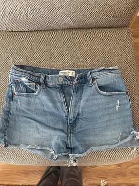 Abercrombie & Fitch Light Blue Distressed Denim Shorts